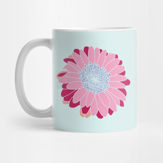 Painted Daisy Flower in Pink and Blue Graphic by ellenhenryart